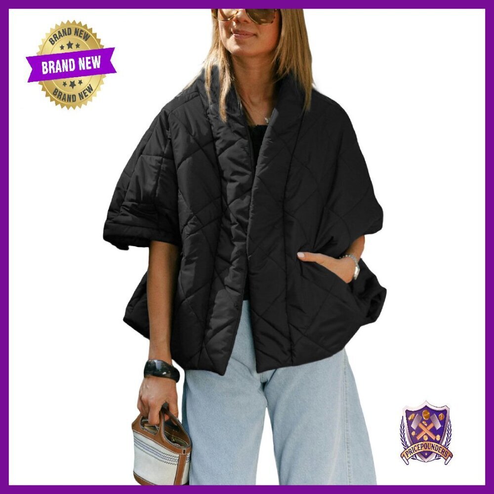 Oversized Puffer Vest with Stand Collar & Pockets - Lightweight Winter Outerwear